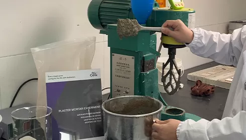 Teste de desempenho de gesso de cimento